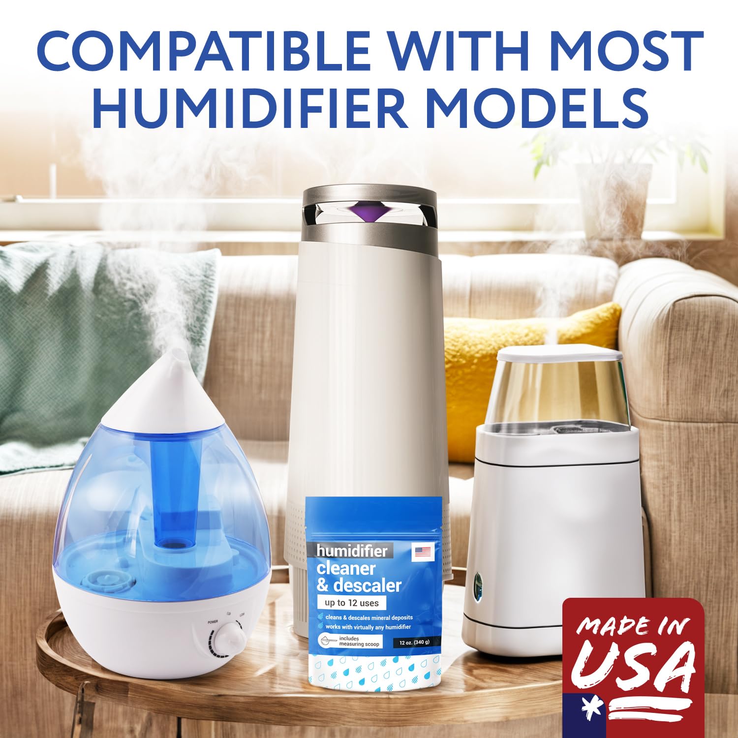 Amazon.com: IMPRESA Humidifier Cleaner & Descaler Powder - 12 Oz, 12 Uses -  Citric Acid Powder & Bacteriostatic Water Mineral Remover