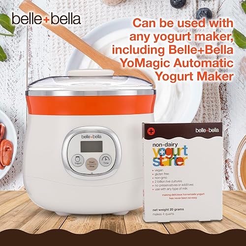 Miniatura 3 de Vegan with Live and Active Probiotics Makes 4 Quarts Non-Dairy Non-GMO Gluten Free Yogurt Starter by Belle  Bella