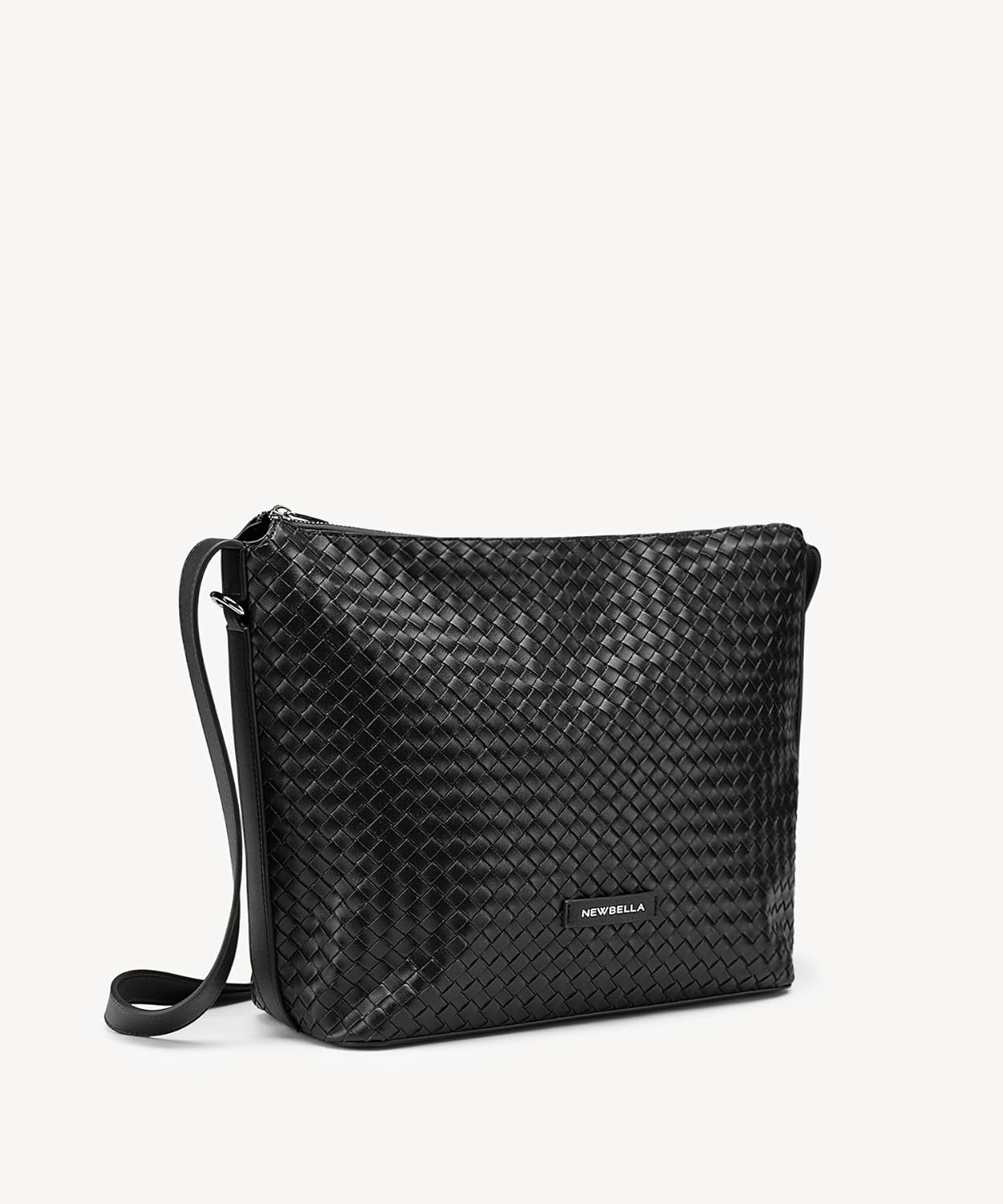 NEWBELLA Women's Vegan Leather Tote Bag - Lightweight Soft Shoulder Purse or Crossbody Bag for Work & Everyday Use, Black