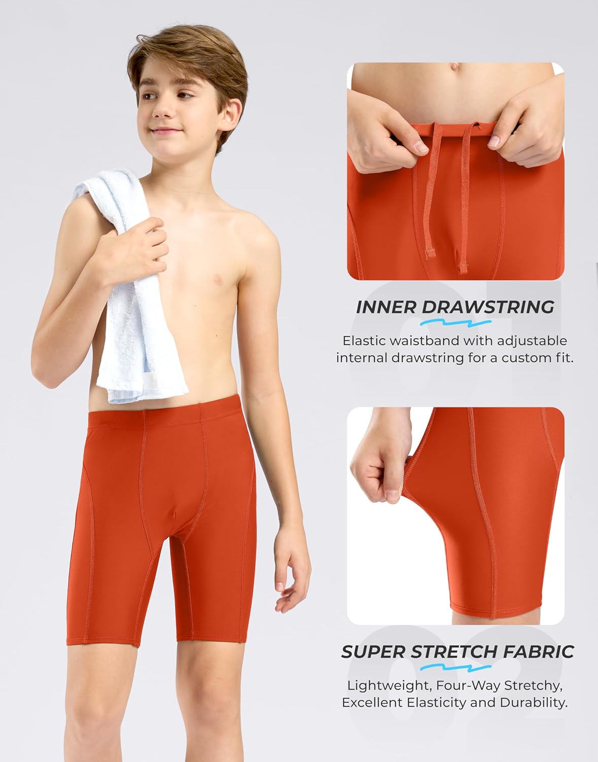 G Gradual Boys Swim Jammers Youth Competitive Swim Team Trunks Quick Dry Stretch Racing Swimsuit Swimming Shorts for Boy - Image 5