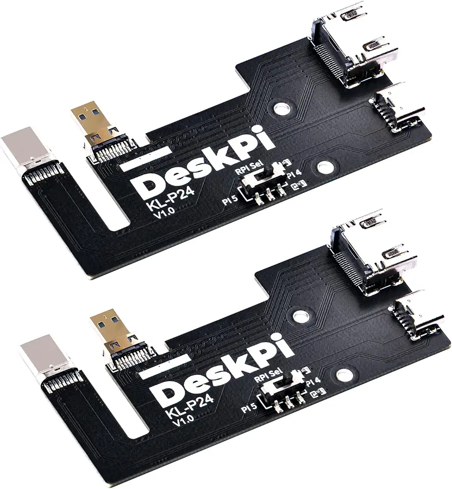 Geekpi Micro HDMI to HDMI Adapter Board for Raspberry Pi 5 / Pi 4B, Compatible with DeskPi RackMate Accessories SBC Shell 10 inch 1U Rack