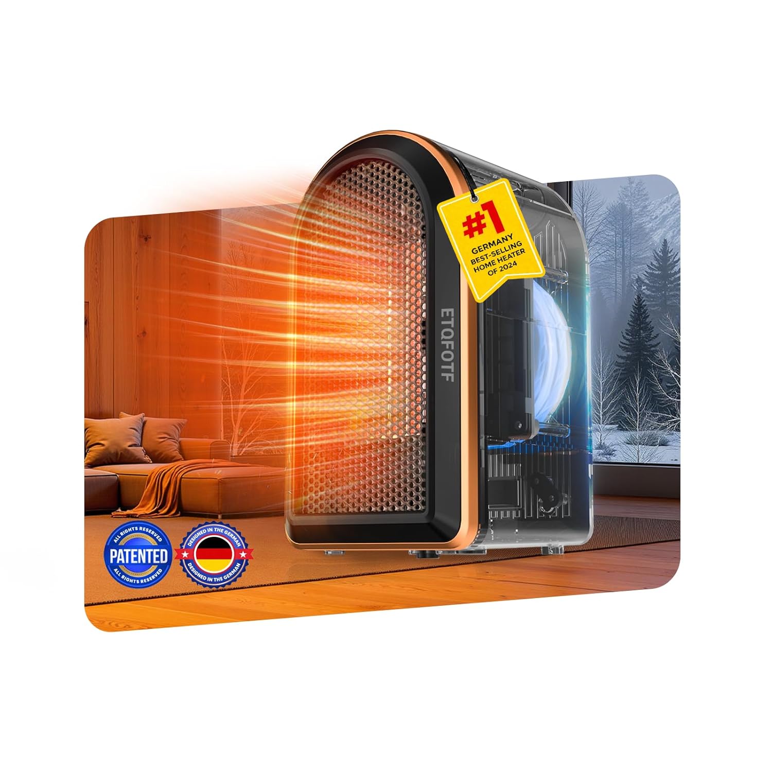 New Upgrade Space Heaters for Indoor Use Heating Capacity NO 1-SPD Certified 4 Safe Protection Mechanisms Portable Heaters