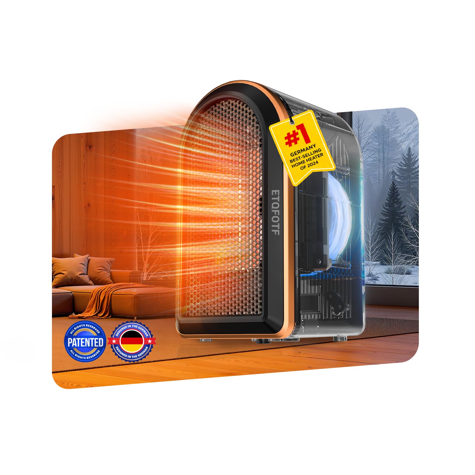 New Upgrade Space Heaters for Indoor Use Heating Capacity NO 1-SPD Certified 4 Safe Protection Mechanisms Portable Heaters