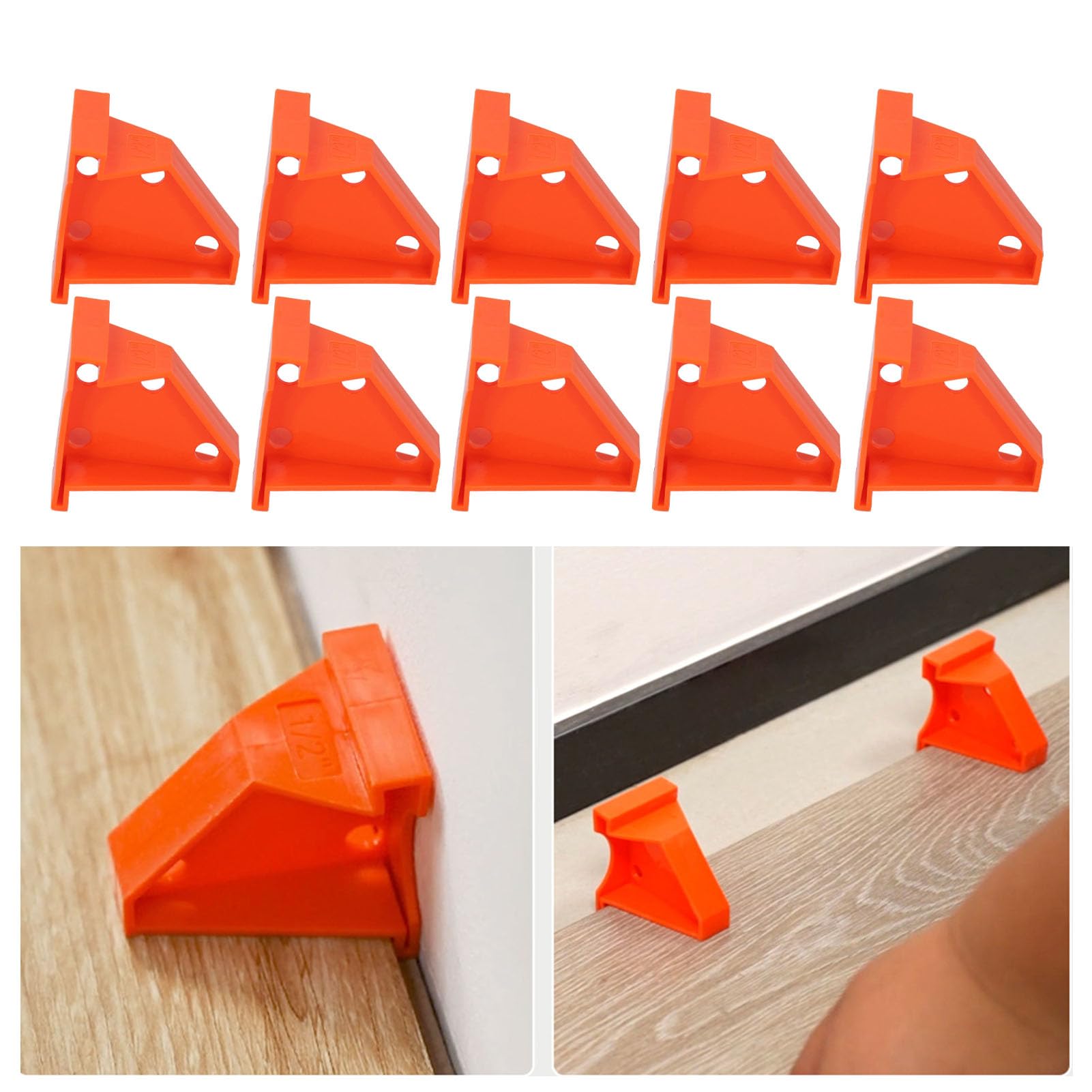 20Pcs Espaciadores para Suelos, 2 en 1 Espaciadores para Pisos Laminados con Espacios 1/2 & 1/4, Instalación de Pisos de Madera para Tablones de Vinilo, Madera Laminada, Bambú