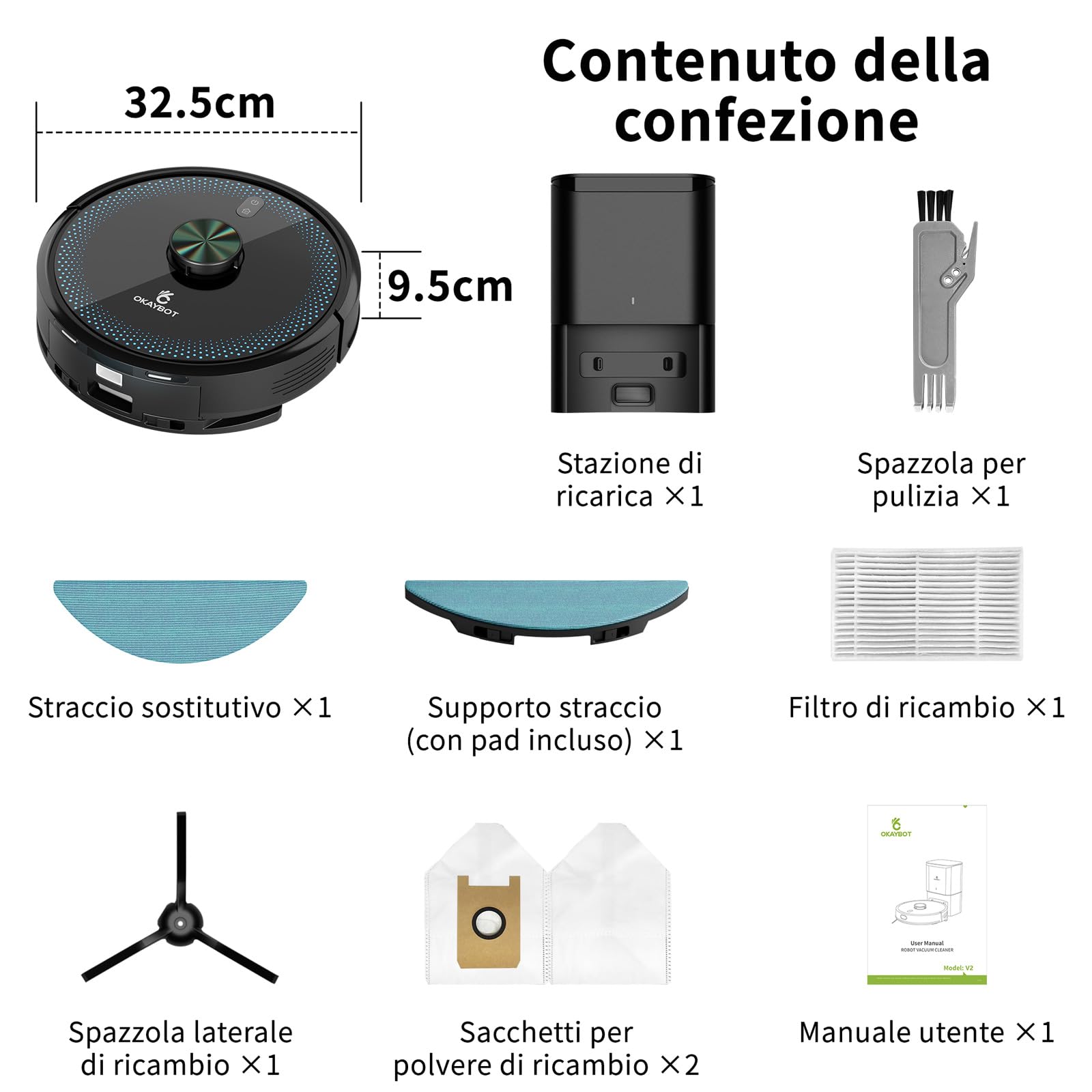 V2 Upgrade Robot Aspirapolvere Lavapavimenti con Stazione, Raccolta Automatica della Polvere 3.5L, Autonomia 120min, 4000Pa, Navigazione Laser 3D, Controllo APP & Alexa & Google