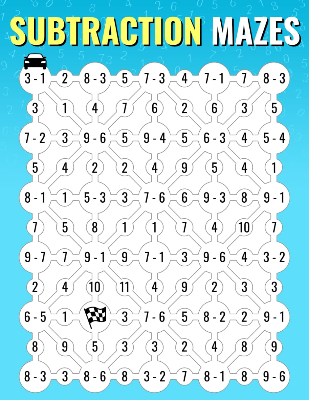 Subtraction Mazes: An Enjoyable Math Drills Workbook To Learn Subtraction | Math Practice Puzzles for Kids (Math Mazes)