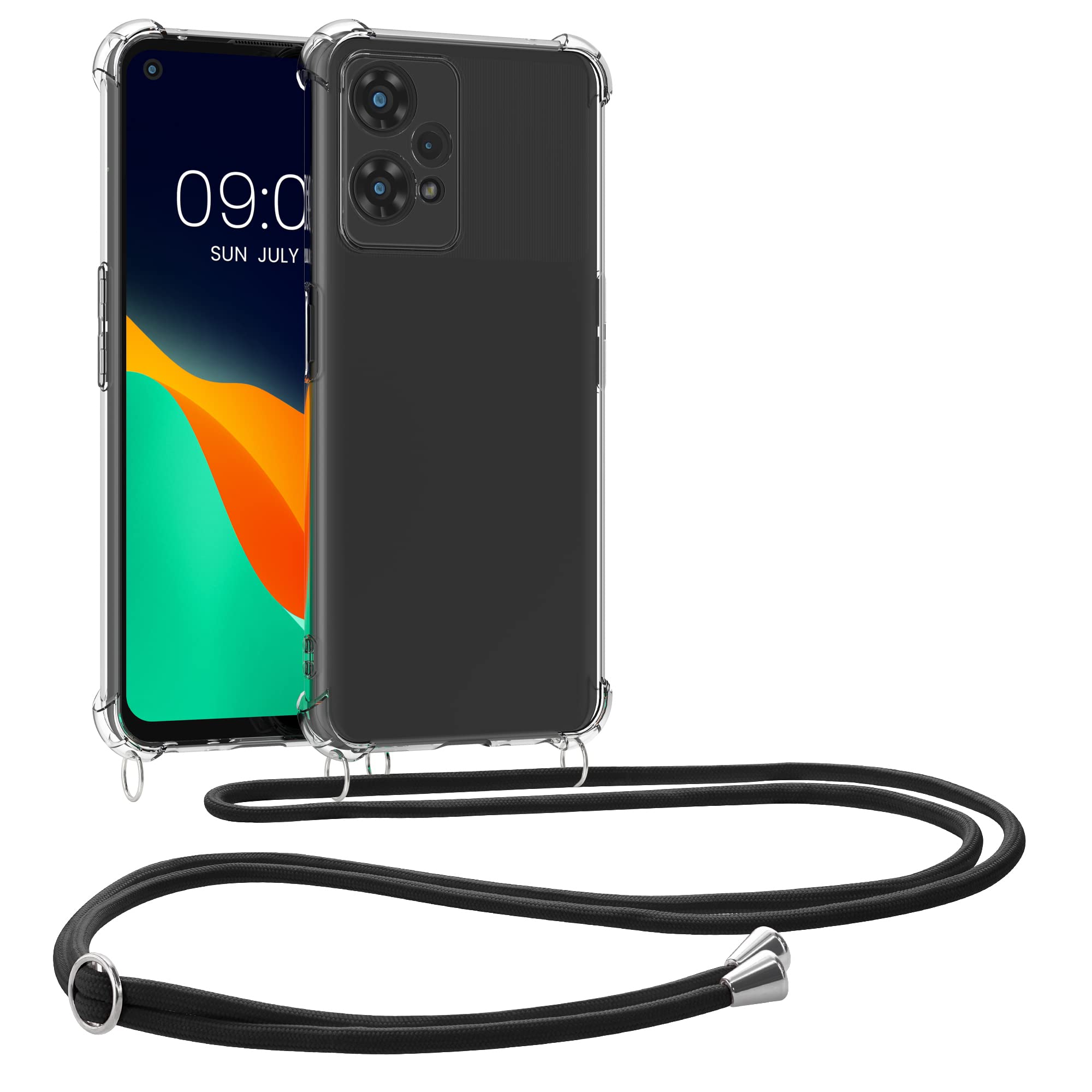 kwmobile Custodia Compatibile con OnePlus Nord 2 5G Cover - Back Case in Silicone TPU - Protezione Smartphone con Cordino - lavanda
