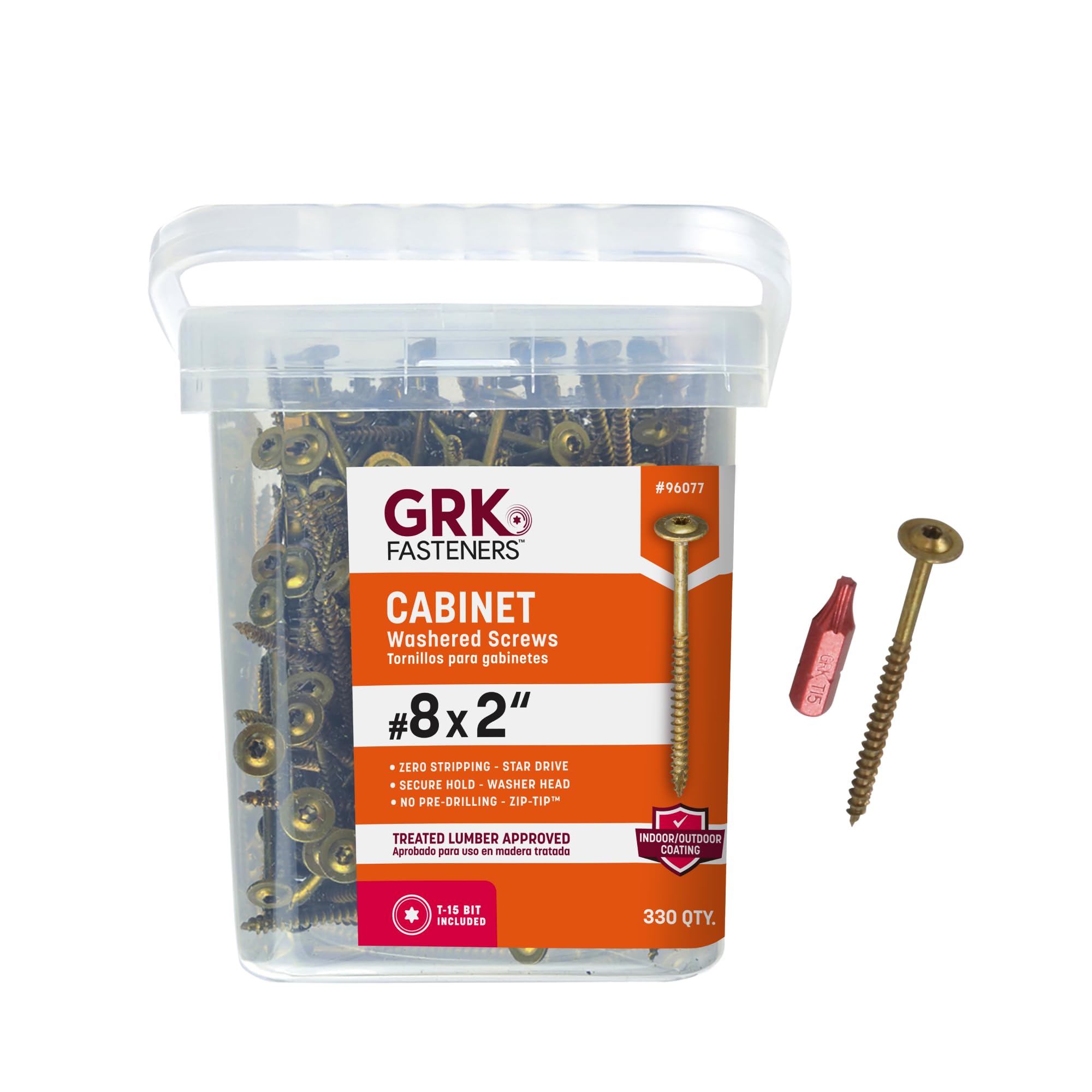 Amazon | GRK 96077#8 x 2インチ ロープロファイル Cabinet™ ネジ 330