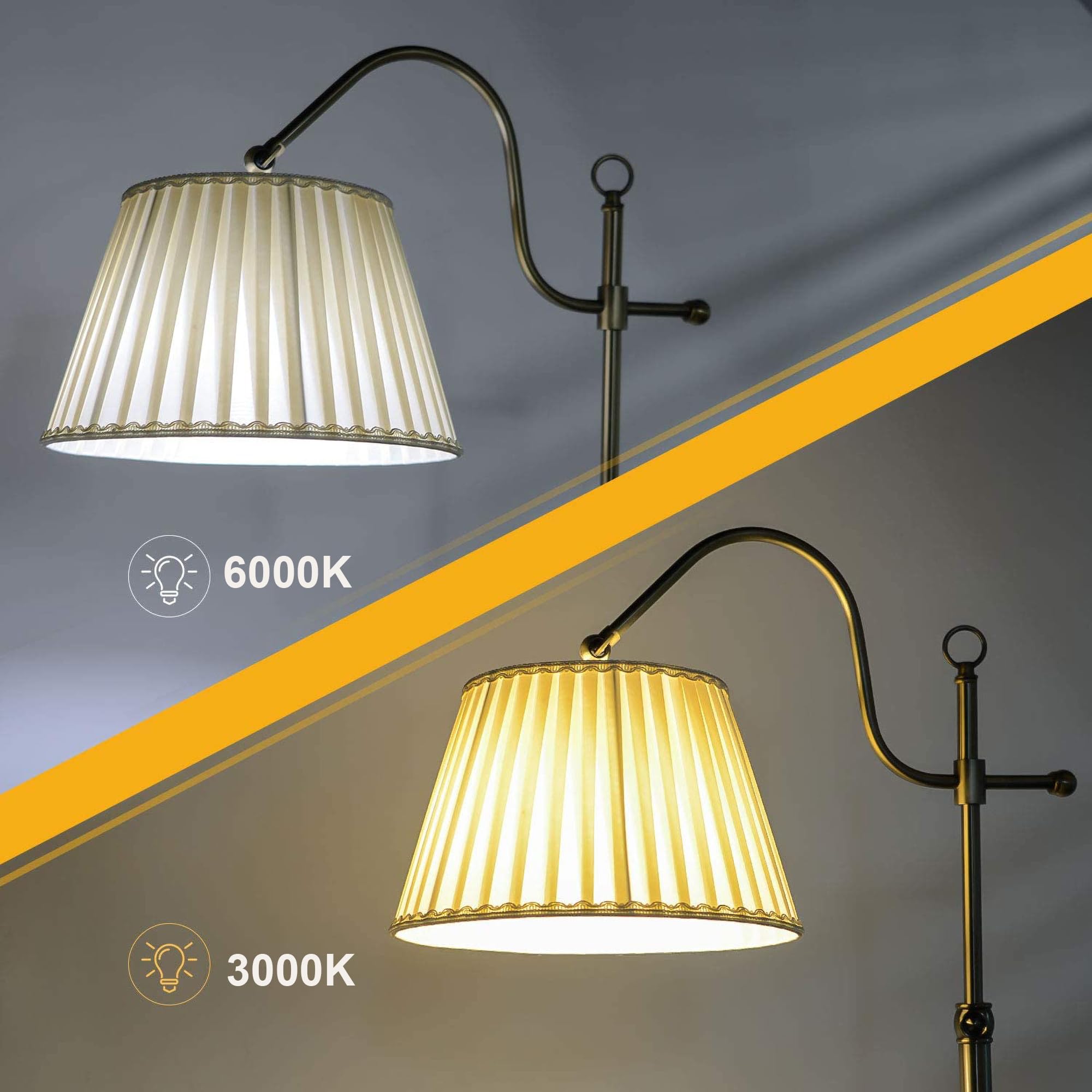 ACMHNC Stehlampe Wohnzimmer Vintage, Dimmbar, Timer, Bronze | Retro Stehleuchte mit Fernbedienung, Stoffschirm, E27 Fassung, 3000K-6000K, Hoehenverstellbar 134-174 cm für Sofaecke, Sessel