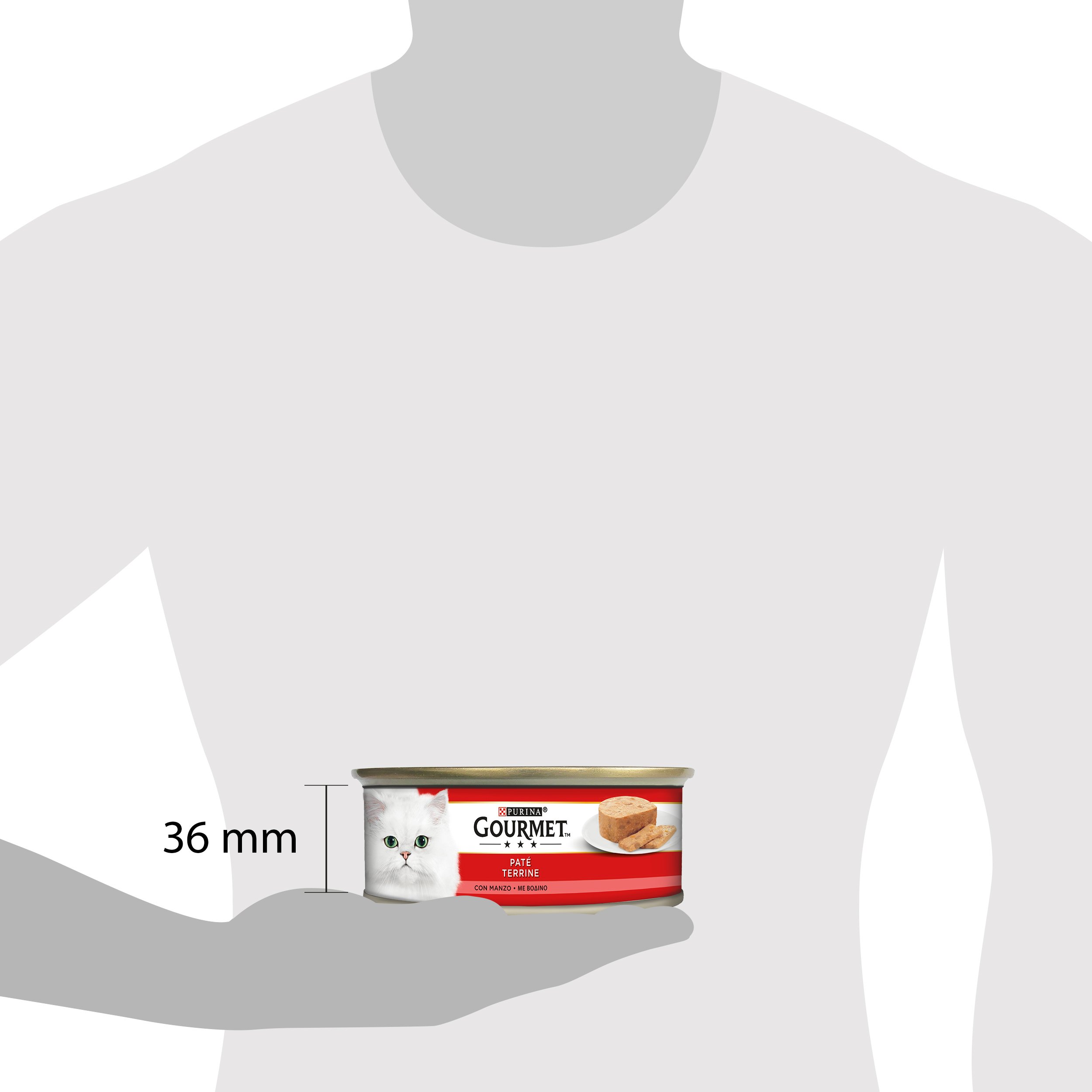 GOURMET Rouge Nourriture Humide pour Chats Adultes pâté avec Boeuf 24 boîtes de 195 g