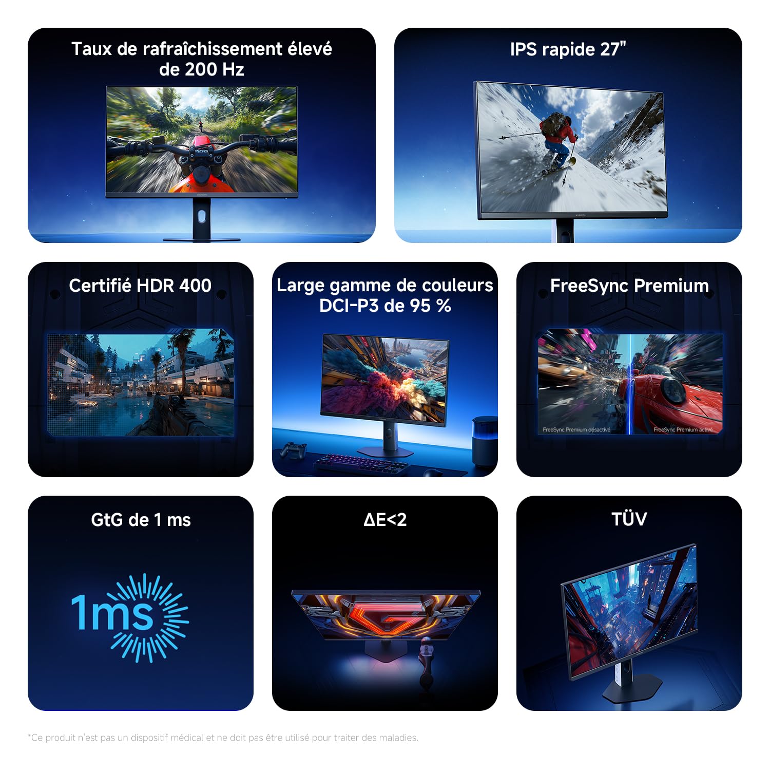 XIAOMI 27 Pouces Gaming Moniteur, 200Hz1ms GTG,FreeSync Premium P27FDA-RGGL