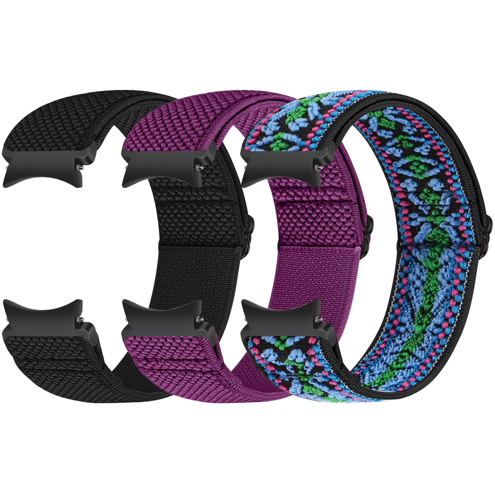 Runostrich Elastische Armband kompatibel mit Samsung Galaxy Watch 7/6/5/4/FE 40mm 44mm/Galaxy Watch 5 Pro/Galaxy Watch 6/4 Classic 43mm 47mm 42mm 46mm Nylon Sport Uhrenarmband Damen Herren