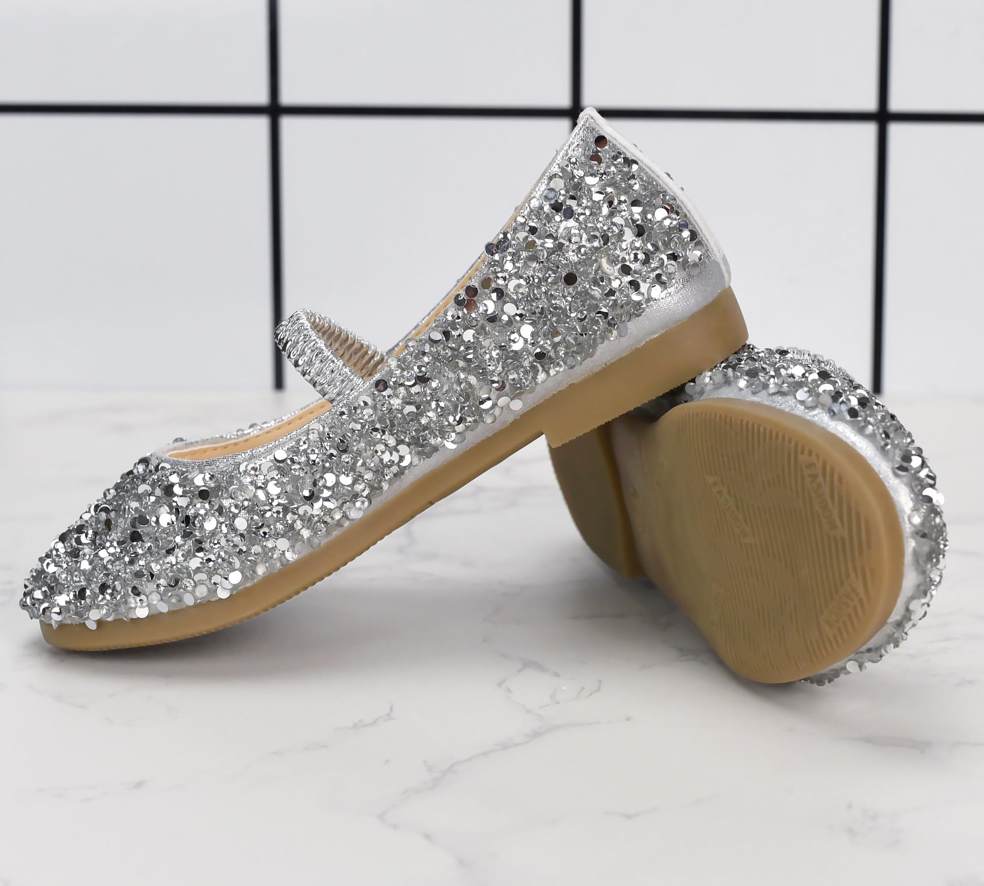 Scarpe Principessa Bambina Bimba, Scarpe Glitterate per Ragazza, Scarpe con Paillettes Eleganti per Cerimonia Festa