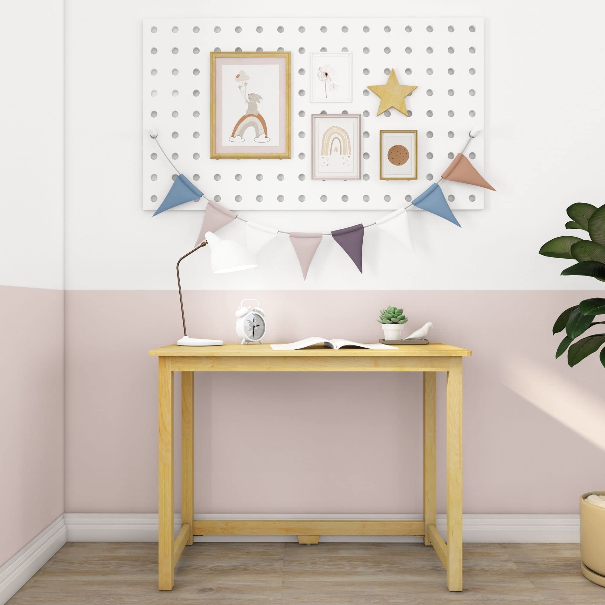 Amazon | Max & Lily 木製デスク 40インチ ナチュラル | 机 | 文房具