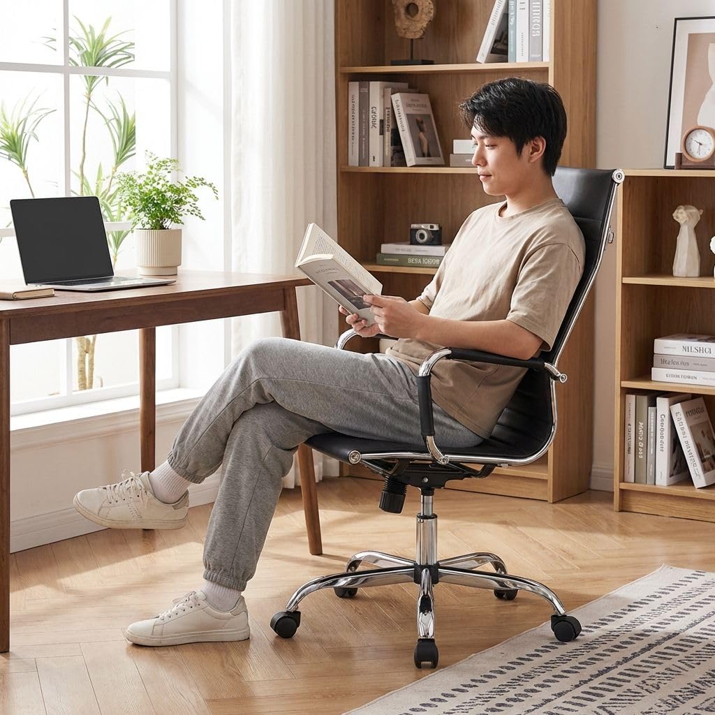 HEMAX Poltrona Direzionale Helsinki con Seduta Ergonomica Regolabile, Sedia | Sedia da Ufficio, Seduta Ergonomica Regolabile, Professionale per Studio e Lavoro, Design Elegante in Tessuto Tecnico