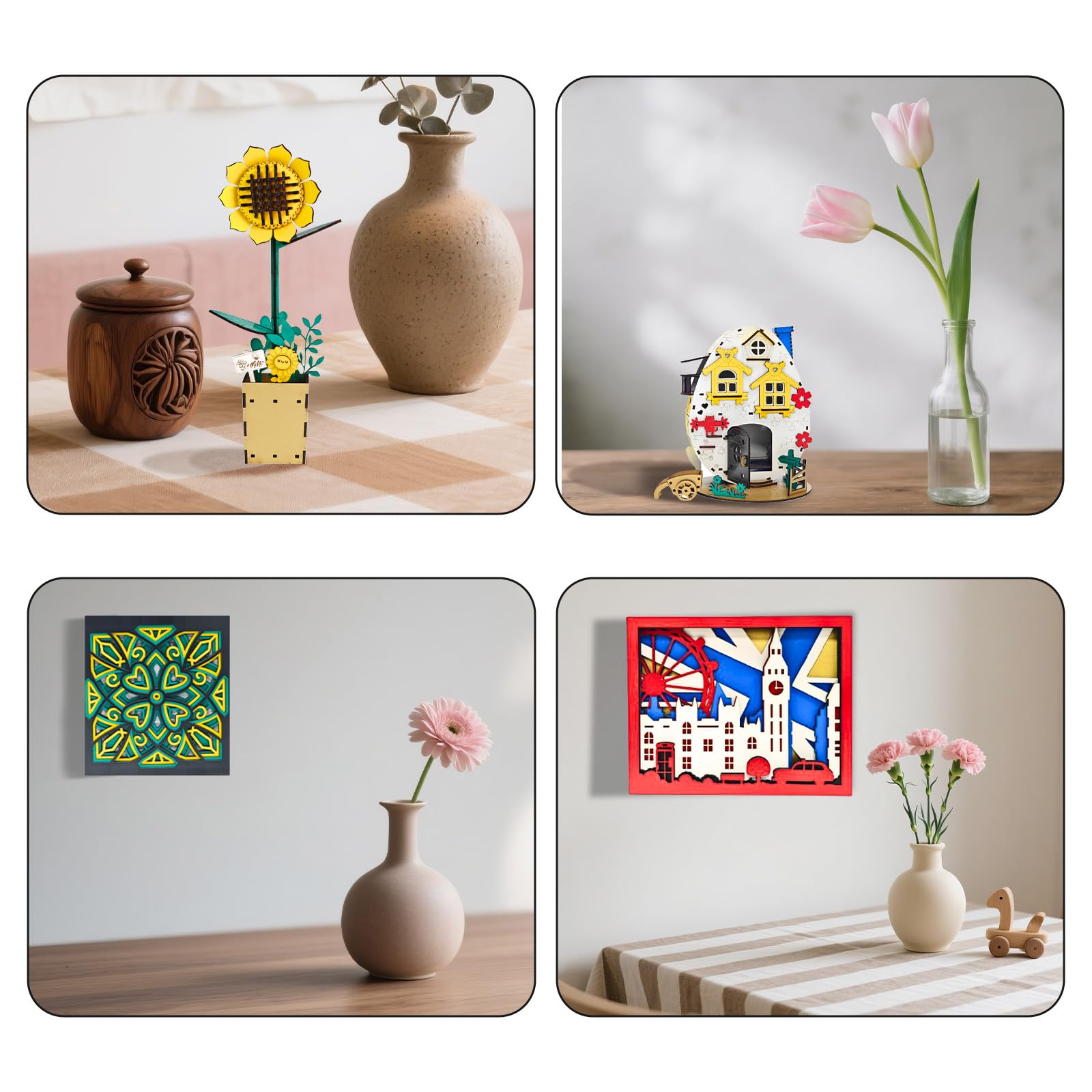 SCULPFUN Placas de madera contrachapada de 3 mm de color, 30 x 30 cm, 8 unidades de madera de tilo, madera preteñida láser y madera grabada, no necesita pintura en aerosol, para corte láser, grabado