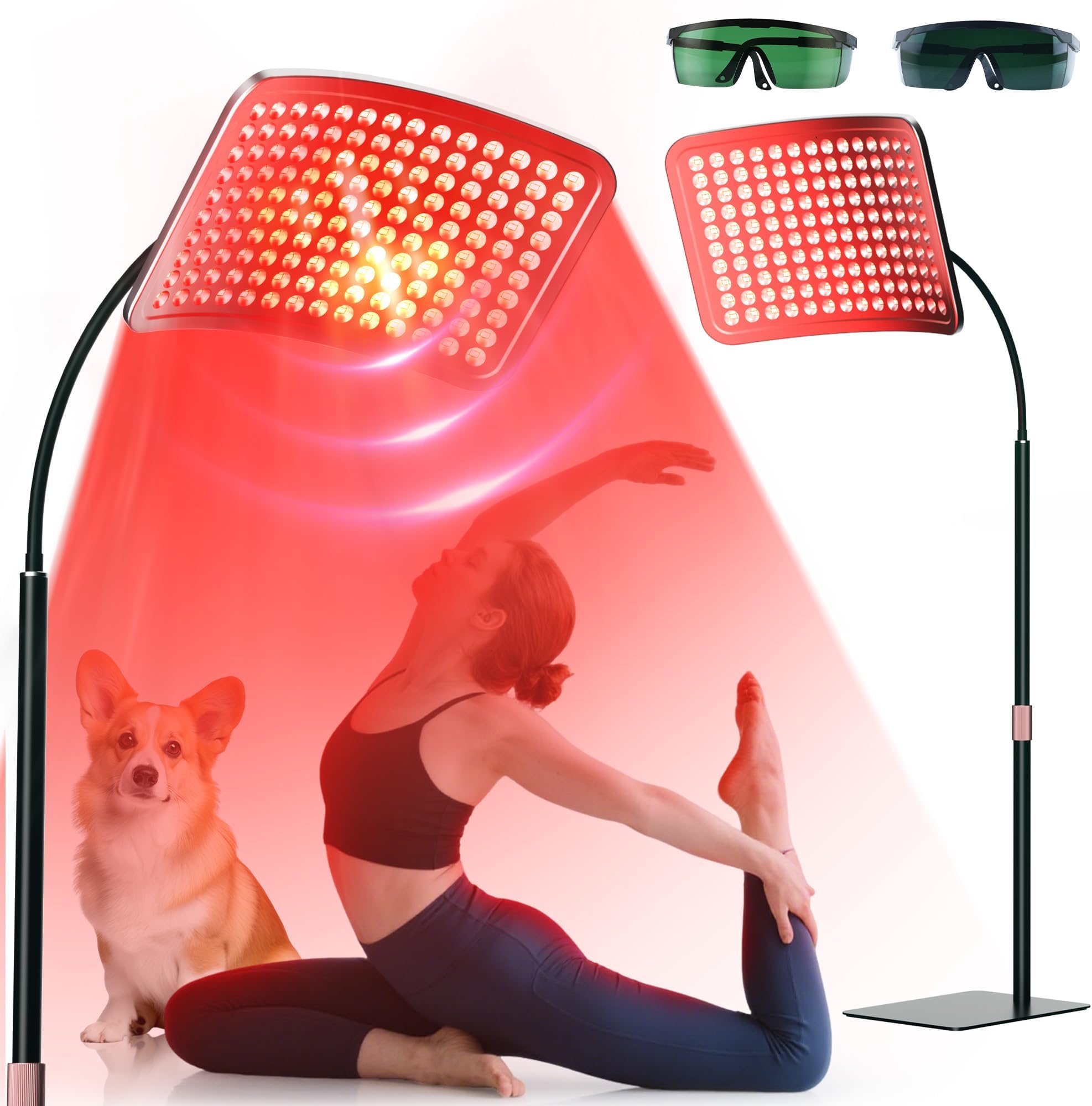 Red Light Panel, Red Light Therapy for Face and Body with Adjustable Stand, 2-in-1 Chips Red Light Therapy Panel 660nm Red Light and 850nm Near Infrared Red Light Therapy Device at Home