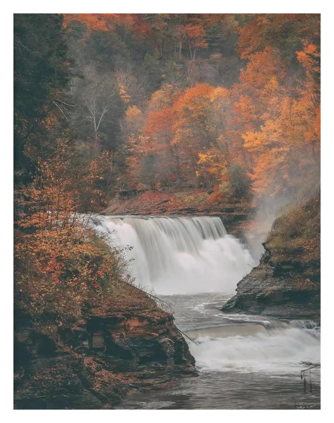 Peintures Toile Forêt et Lac pour Illuminer une Pièce Sombre Paysage d'Automne