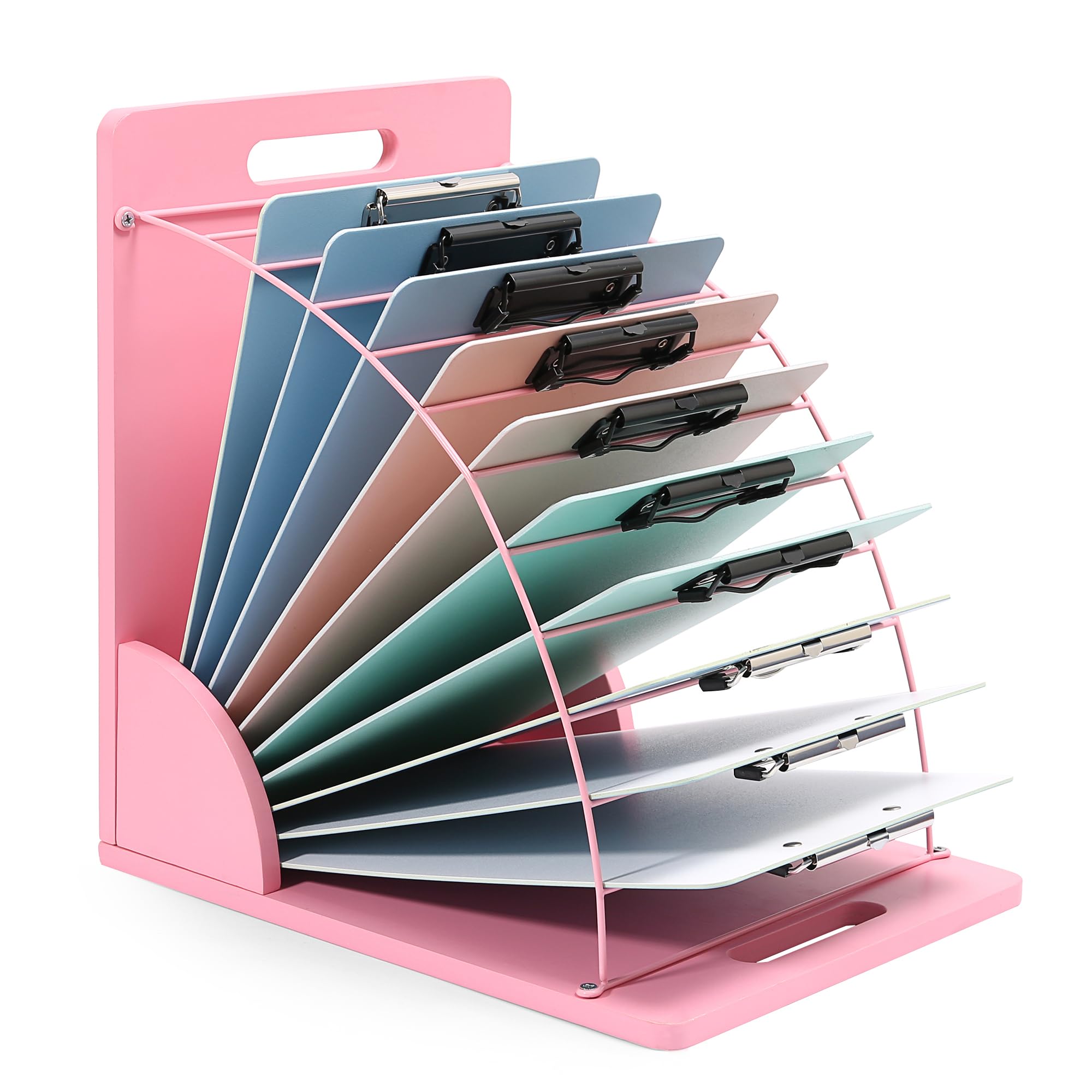 conifrag Clipboard Holder - 12 Layer Clipboard Storage Rack Wooden Clipboards Organizer With Sturdy Metal Shelf for Classroom Office Workshop Home