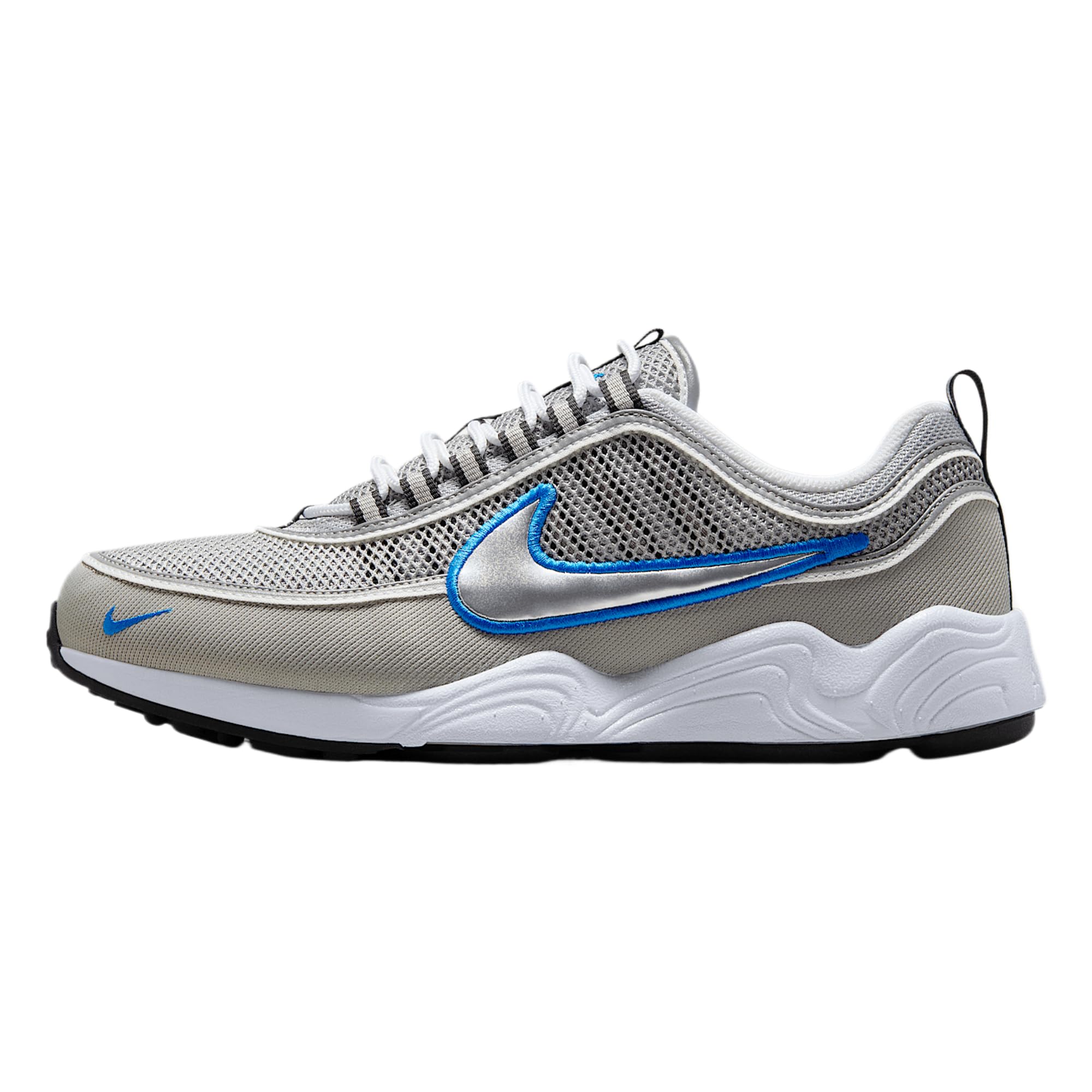 Nike Men's Silver/Blue/White Air Zoom Spiridon Sp Metallic 2025 Unisex Sneakers Signal- Black Hf9117-003 Cm