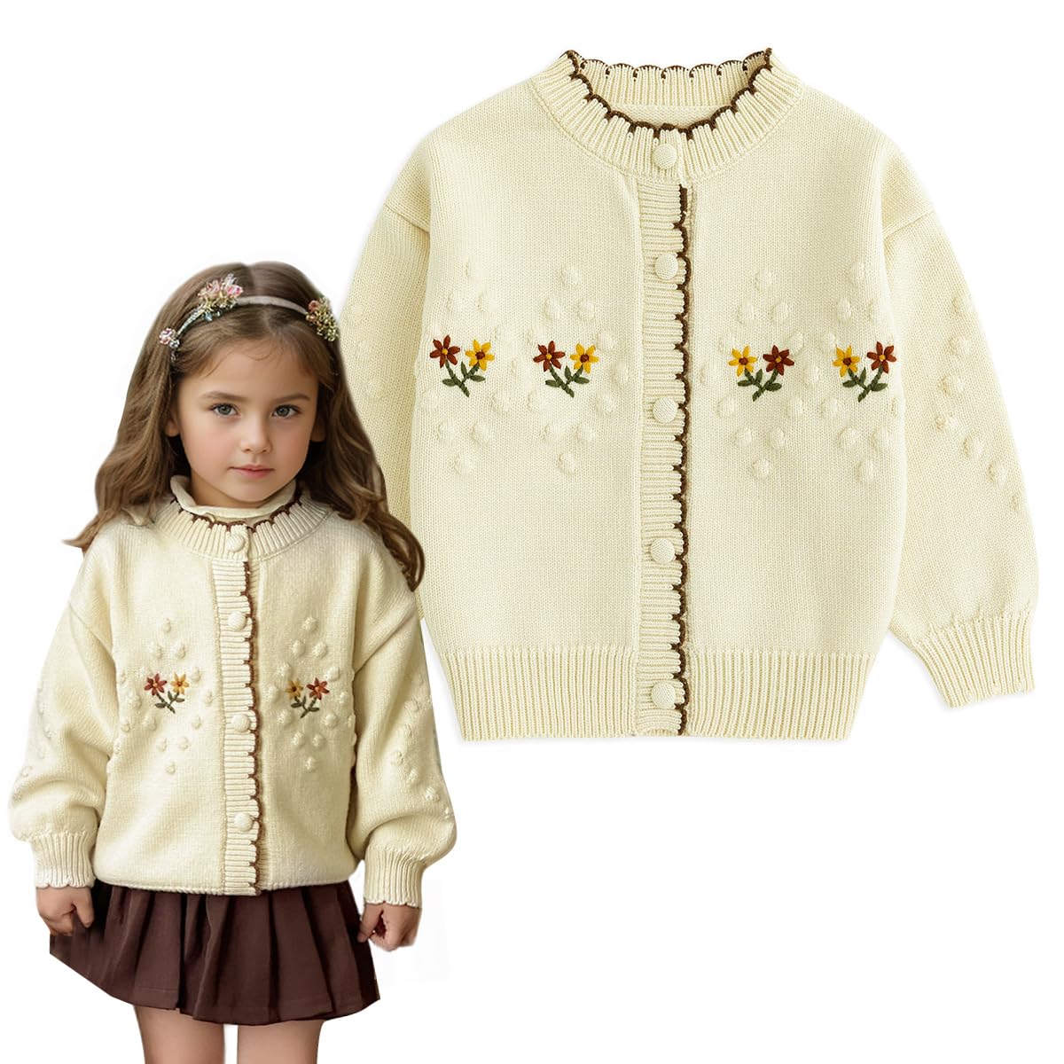 Simplee kids Toddler Girls Knit Cardigan Sweater