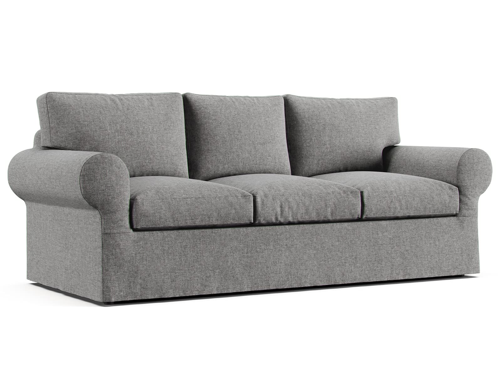 Comfort WorksCustom Ektorp Sofa Cover, Replacement Slipcover Compatible with IKEA Ektorp 3-Seater Sofa (Weave Grey)