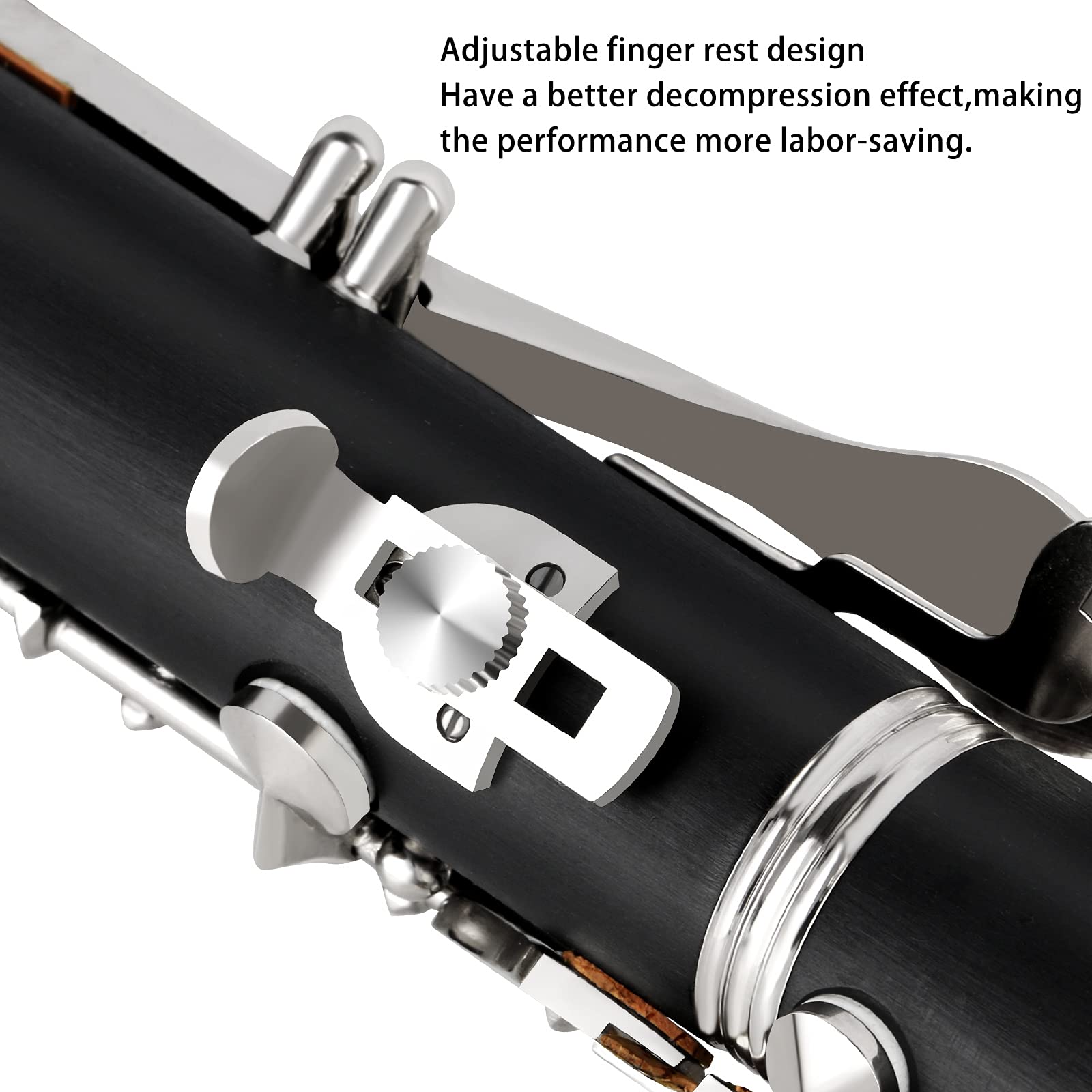 EASTROCK si b Clarinette pour Débutants, Professionnelle Clarinette Plate 17 Clés en Nickel, D'étudiant ABS avec étui Rigide, Support, Gants (Noir)