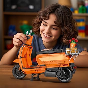 Reobrix V200 Yetişkin Motosiklet Yapı Seti, Çocuklar için Motosiklet Yapı Oyuncakları, Havalı Dekorasyonlar, 14 Yaş ve Üzeri Erkek ve Kız Çocukları