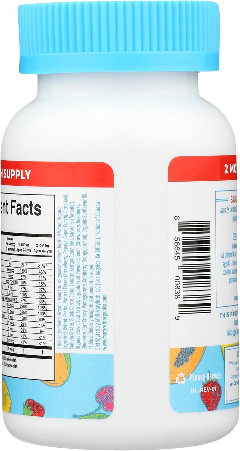 MARYRUTH'S Kids Vitamins | Multi | Sugar Free | 2 Month Supply | Kids Multivitamin Gummies for Ages 2+ | Vegan | Only 1 Gummy a Day | 60 Count - Image 4