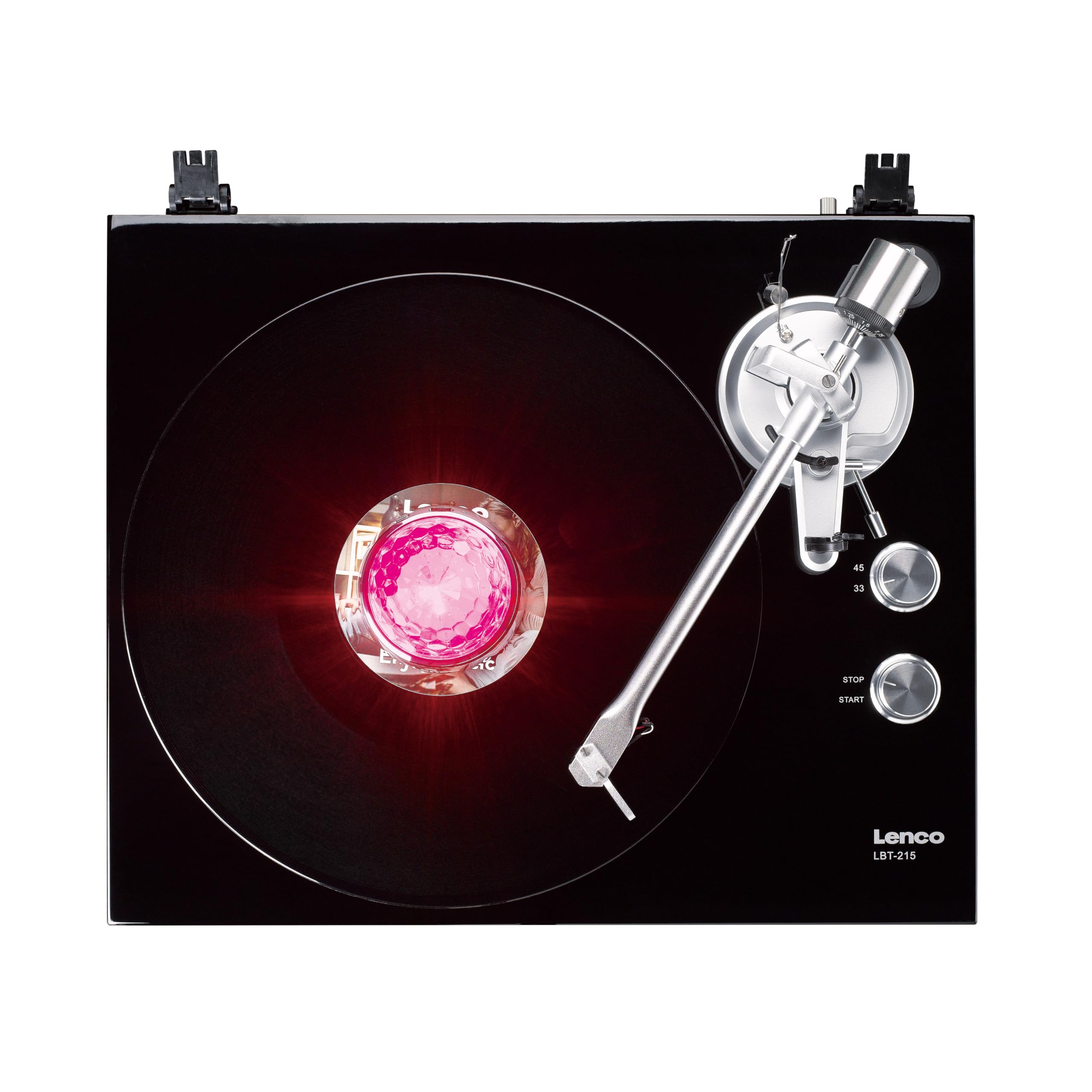 Lenco TTA-080SI – waga płyty gramofonowej – waga – stabilizator gramofonu z efektami świetlnymi RGB – 250 g – z efektem kuli dyskotekowej – srebrny