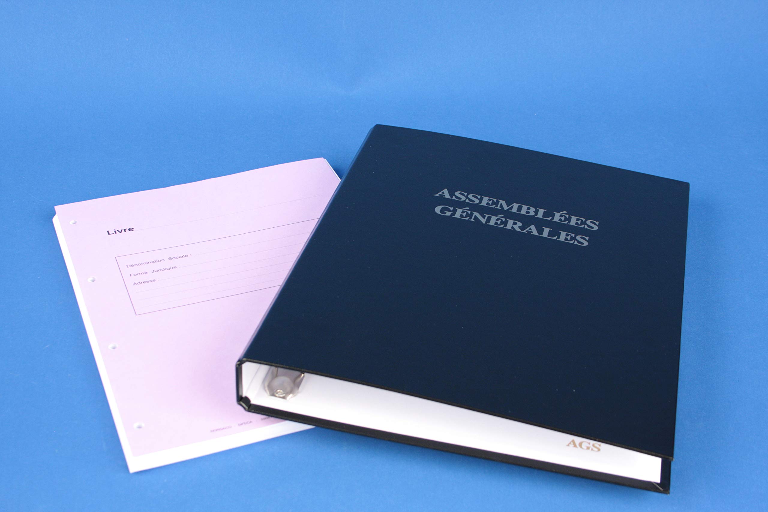 REGISTRE D'ASSEMBLEES GENERALES STANDARD AVEC RECHARGE 100 FEUILLETS FOLIOTES