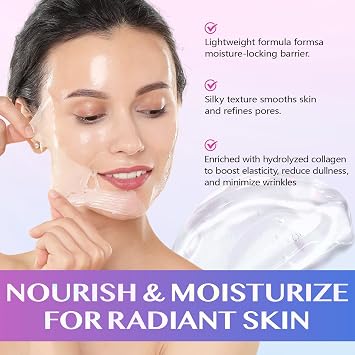 Collagen Night Wrapping Mask, Peel Off Face Mask, Elasticity and Hydration Care, and Firm, Collagen Mask Overnight For Skin 2.53 fl.OZ with Ma Applicator