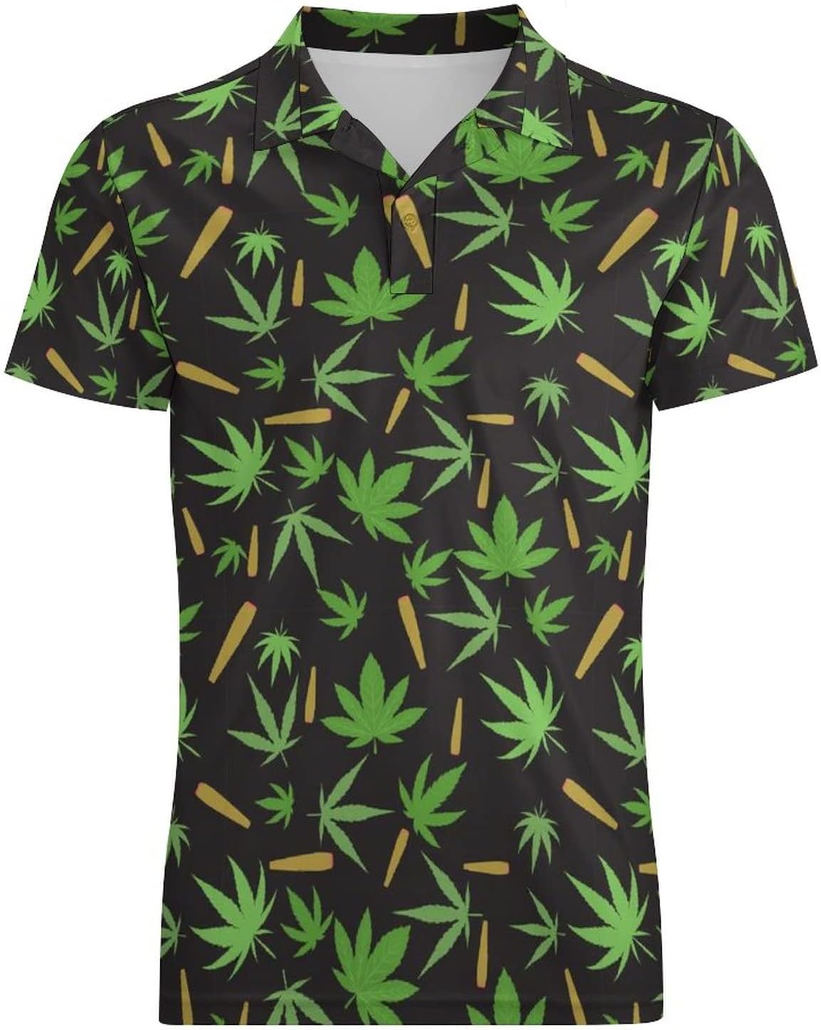 Marijuana Weed Men's Polo Shirt Short Sleeve Pullover Golf Shirt Casual T-Shirt Tee Top