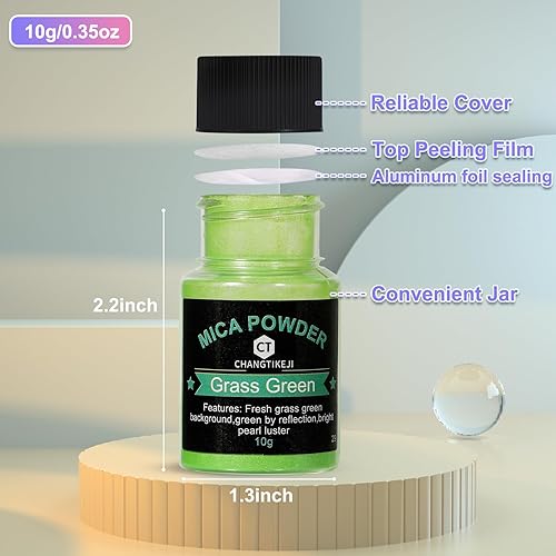 Miniatura 2 de CHANGTIKEJI Polvo de mica  144 colores  0.35 ozbotella de pigmento natural para resina epoxi, sombra de ojos, frescos de coche, fabricación de