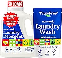 Vista 1 de Truly Free Detergente Natural para Ropa para Piel Sensible Ecológico, a Base de Plantas, Seguro para Ropa de Bebé Polvo Limpio y Fácil