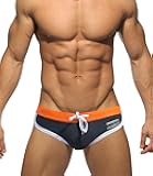 MIZOK Men's Quick Dry Swim Briefs Bikini Swimsuit Board Shorts with Adjustable Drawstring