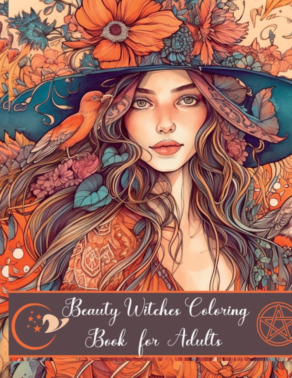 Beautiful Witches Coloring Book: Intricate Designs for Adults