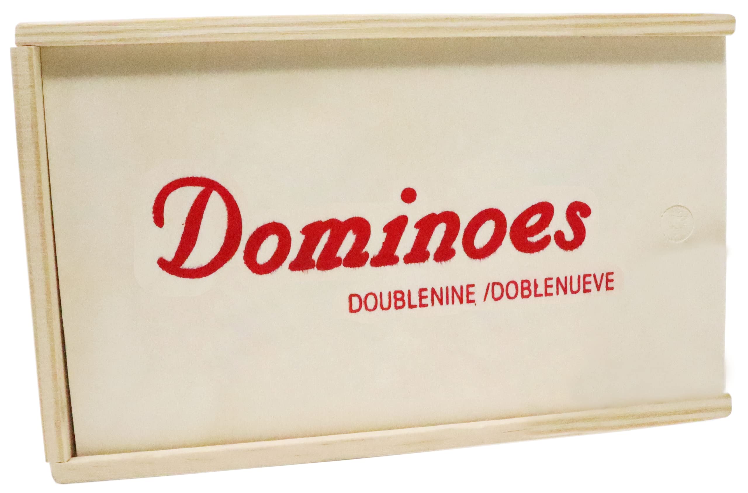 Dominoes Set Double 9 Color Dot Double Nines Wood Box,Set of 55.Classic Board Games - Game Nights, Jumbo Size with Spinner