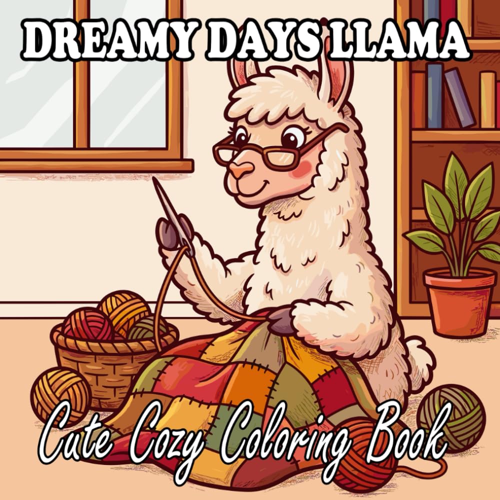 Llama Coloring Book: Cute & Cozy Llamas for Kids and Adults