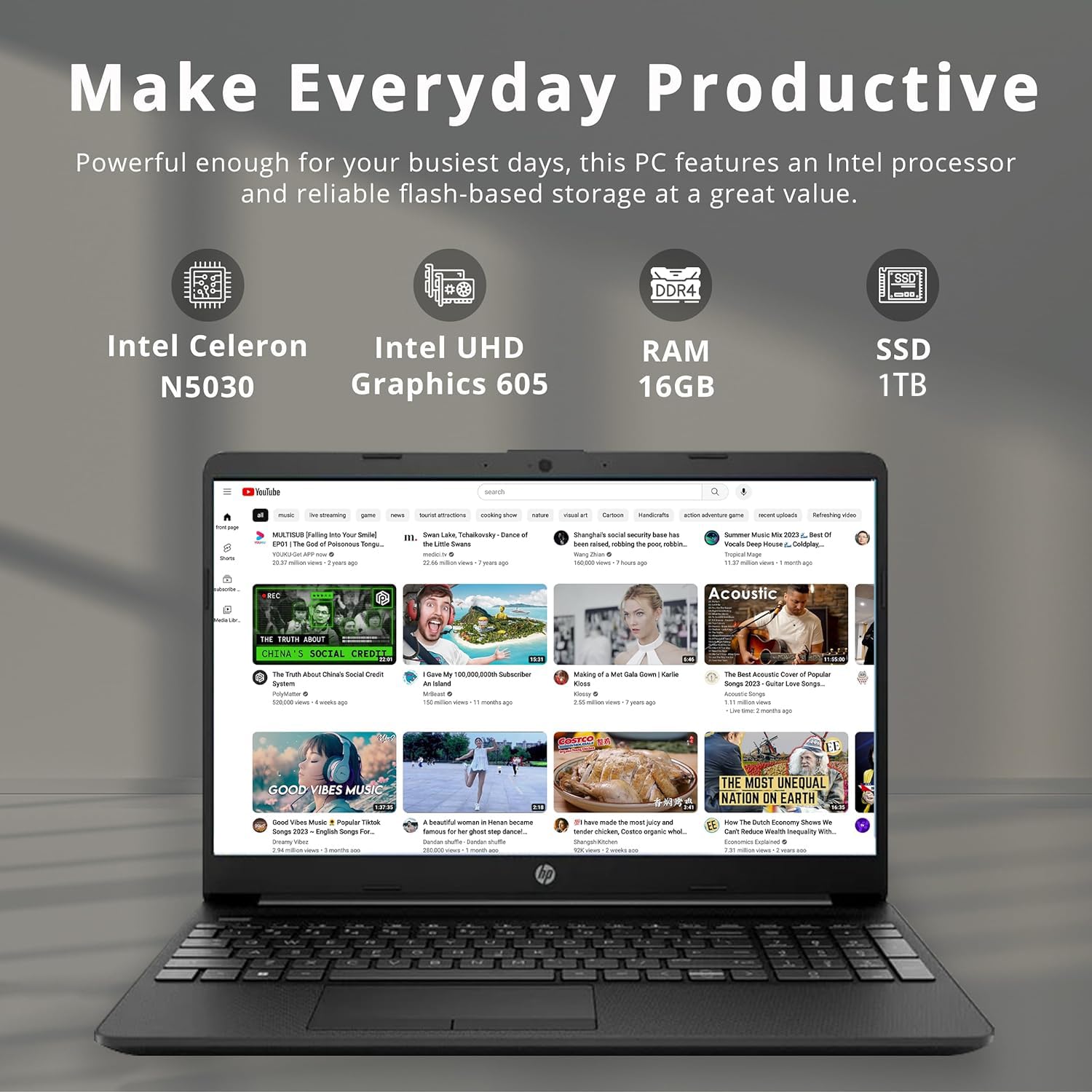 Amazon.co.jp: HP ノートパソコン 15.6インチHDスクリーン Intel