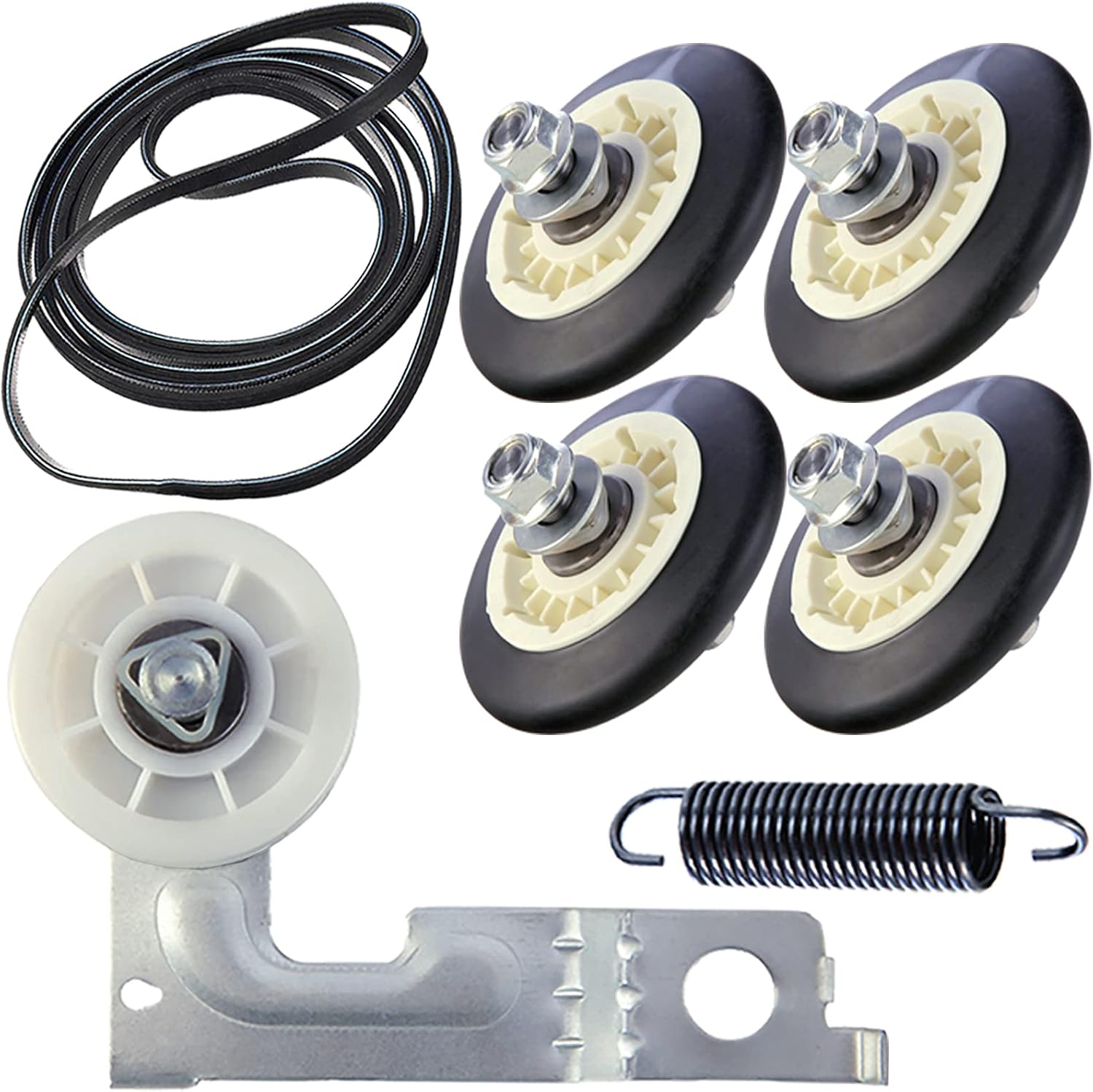 Upgraded Dryer Repair Kit Compatible with LG Kenmore Dryers Includes 4581EL2002C Dryer Drum Roller 4400EL2001A Dryer Belt 4561EL3002A Idler Pulley and Spring，Figures 6 and 7 are Fit Models : Appliances