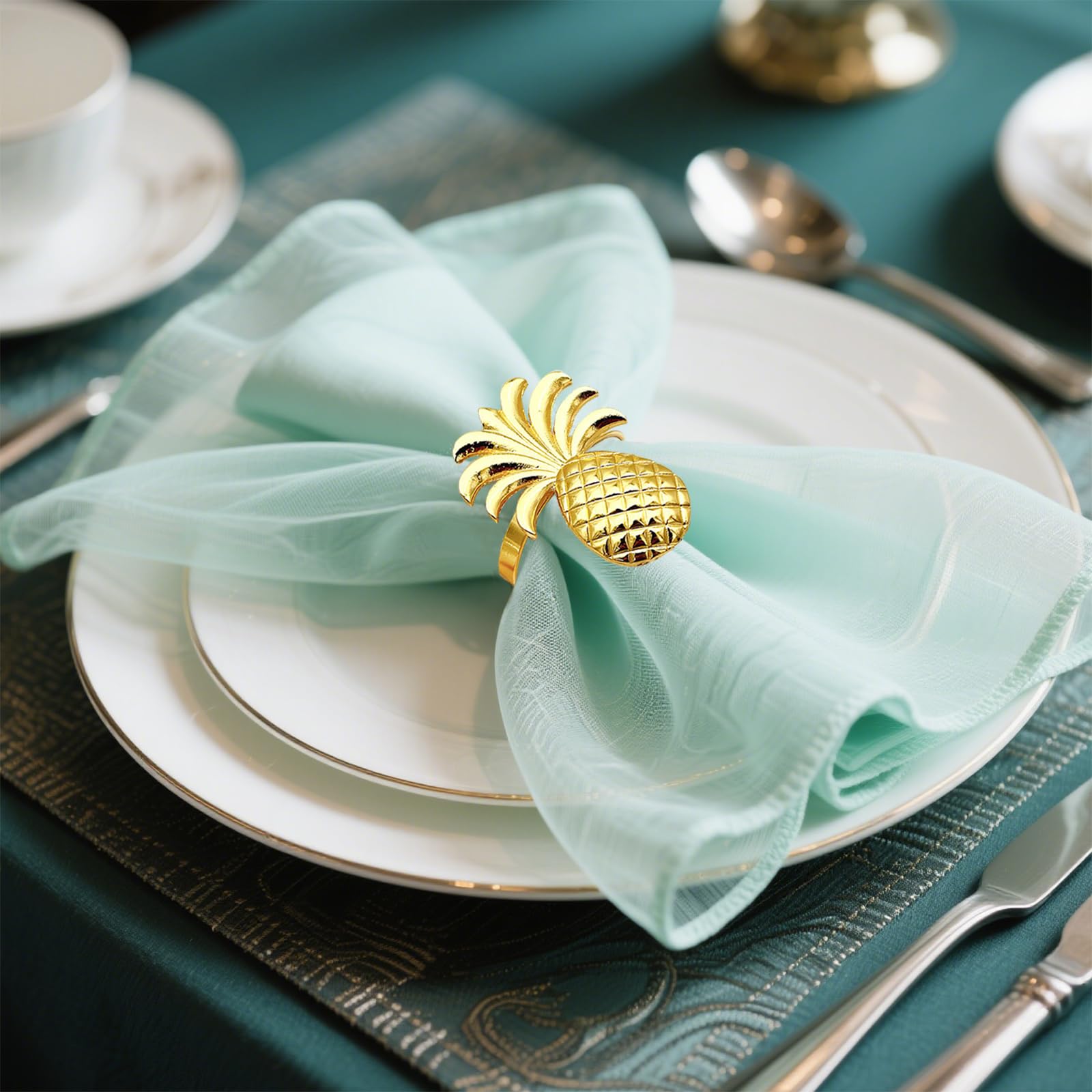 4-Piece Fruit Napkin Rings - Alloy Decorative Buckles For Wedding & Party Table Settings