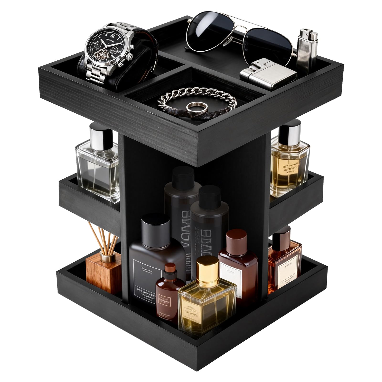 Support de rangement pour parfum montre et lunettes avec organiseur de cologne