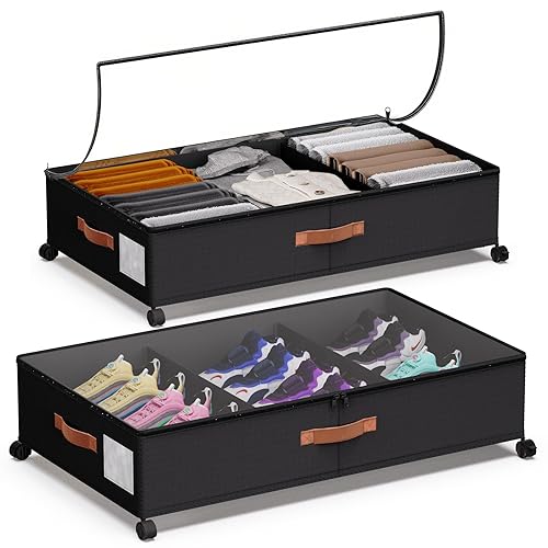 Under Bed Storage with Wheels - Rolling Underbed Containers with
