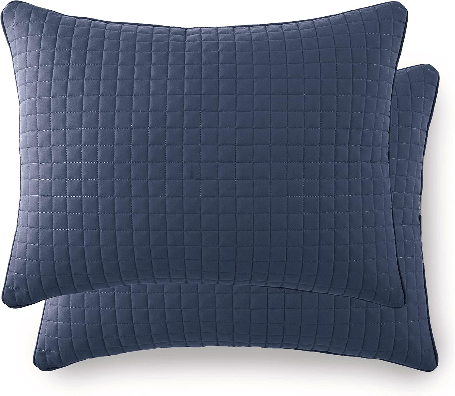Southshore Fine Linens - VILANO Springs - Pair of Quilted Pillow Sham Covers (No Inserts), 20" x 26", Dark Blue
