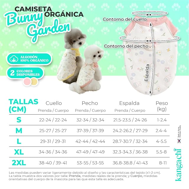 Foto 2 de 7 de Its Dog & Kangachi - Camiseta para Perro 100% Algodón, Diseño Conejito, Camiseta para Perros Pequeños, Ropa…