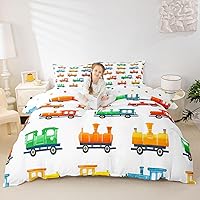 Vista 12 de Feelyou Juego de funda de edredón de camión de bomberos, edredón de coche de policía para decoración de habitación de niños, colcha de ambulancia