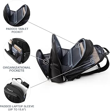 Travelpro Platinum Elite Business Laptop Backpack, Fits up to 17.5 Inch Laptop, Work, Travel, Men and Women, Shadow Black