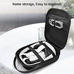 TUCANA Cas de transport dur compatible pour Oculus Meta Quest 3, Meta Quest 3S, Cas de traite pour VR Contrôleur de casque et accessoires de sangle de tête officielle (Noir)