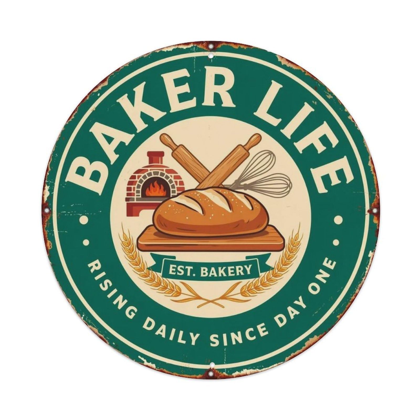 Lvalogy Style Baker Life Metal Tin Sign Plaque